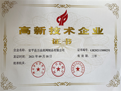 荣誉资质 - 安平县万众丝网制品有限公司图片2